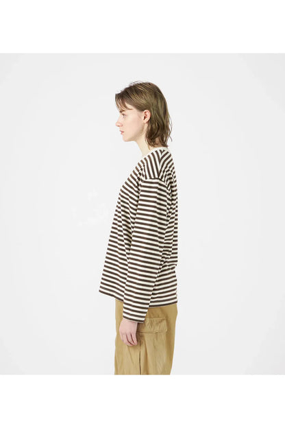COOLMAX Stripe Jersey L/S Tee - Brown/Natural