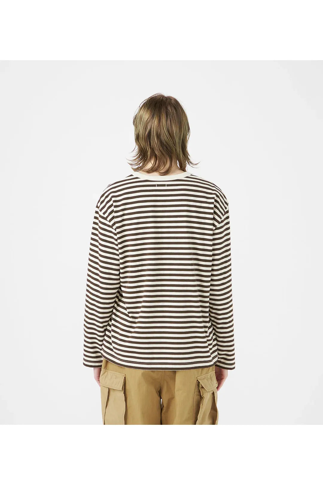 COOLMAX Stripe Jersey L/S Tee - Brown/Natural