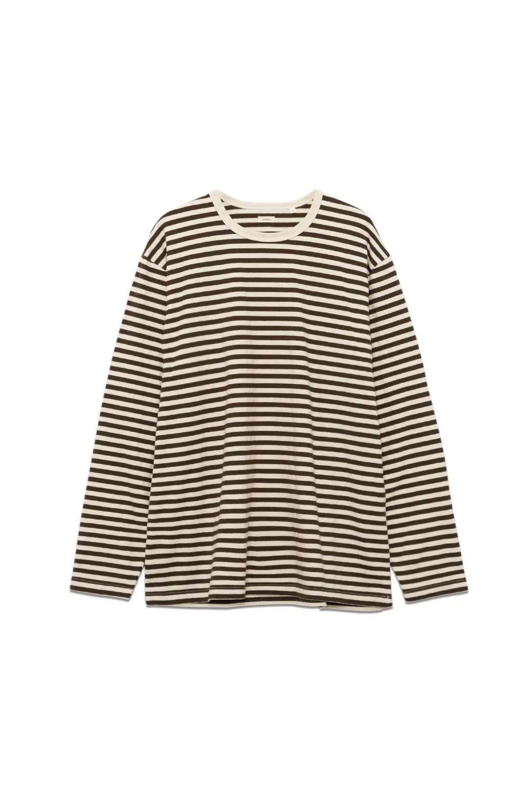 COOLMAX Stripe Jersey L/S Tee - Brown/Natural