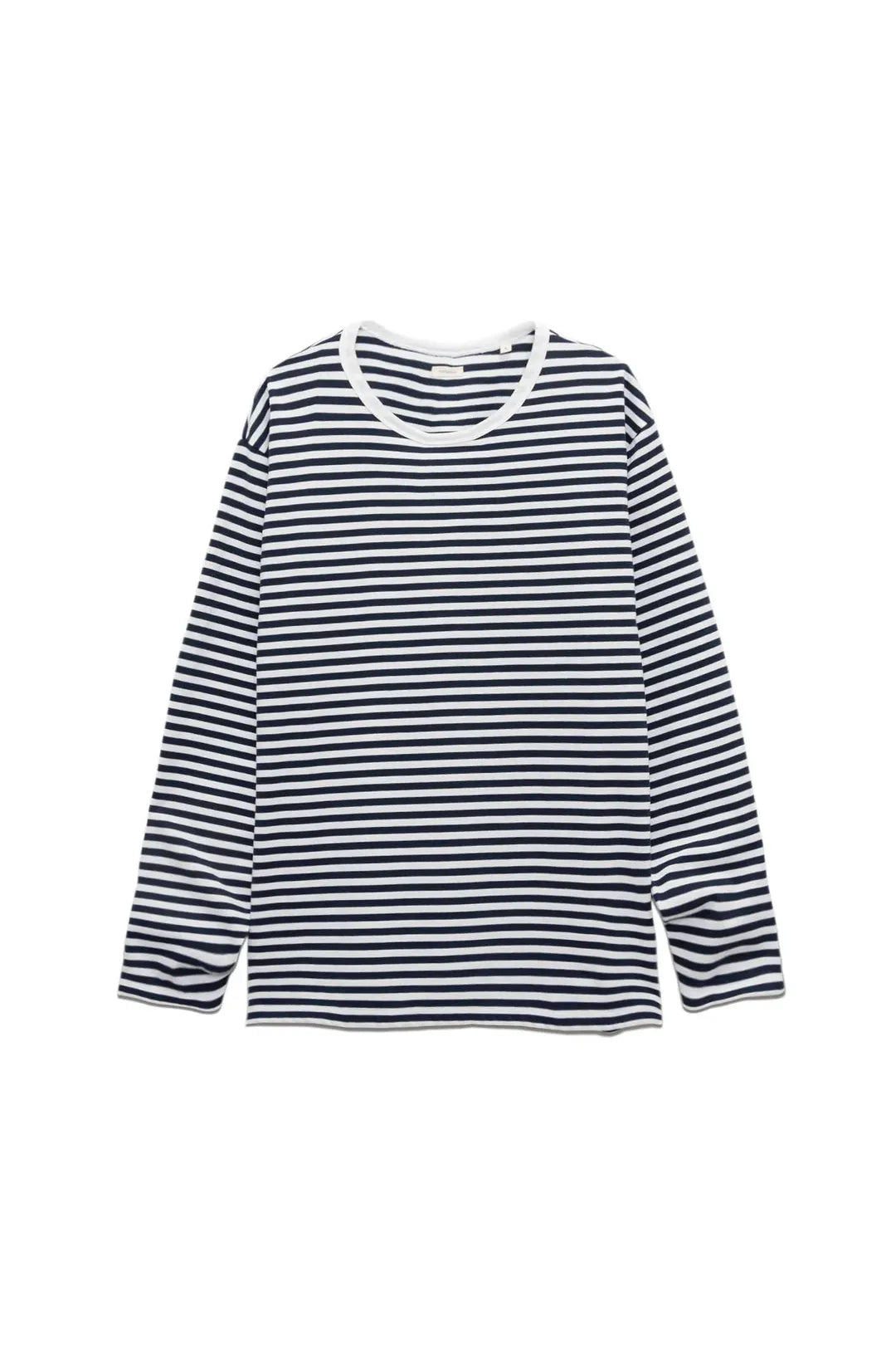 COOLMAX Stripe Jersey L/S Tee - Navy/White