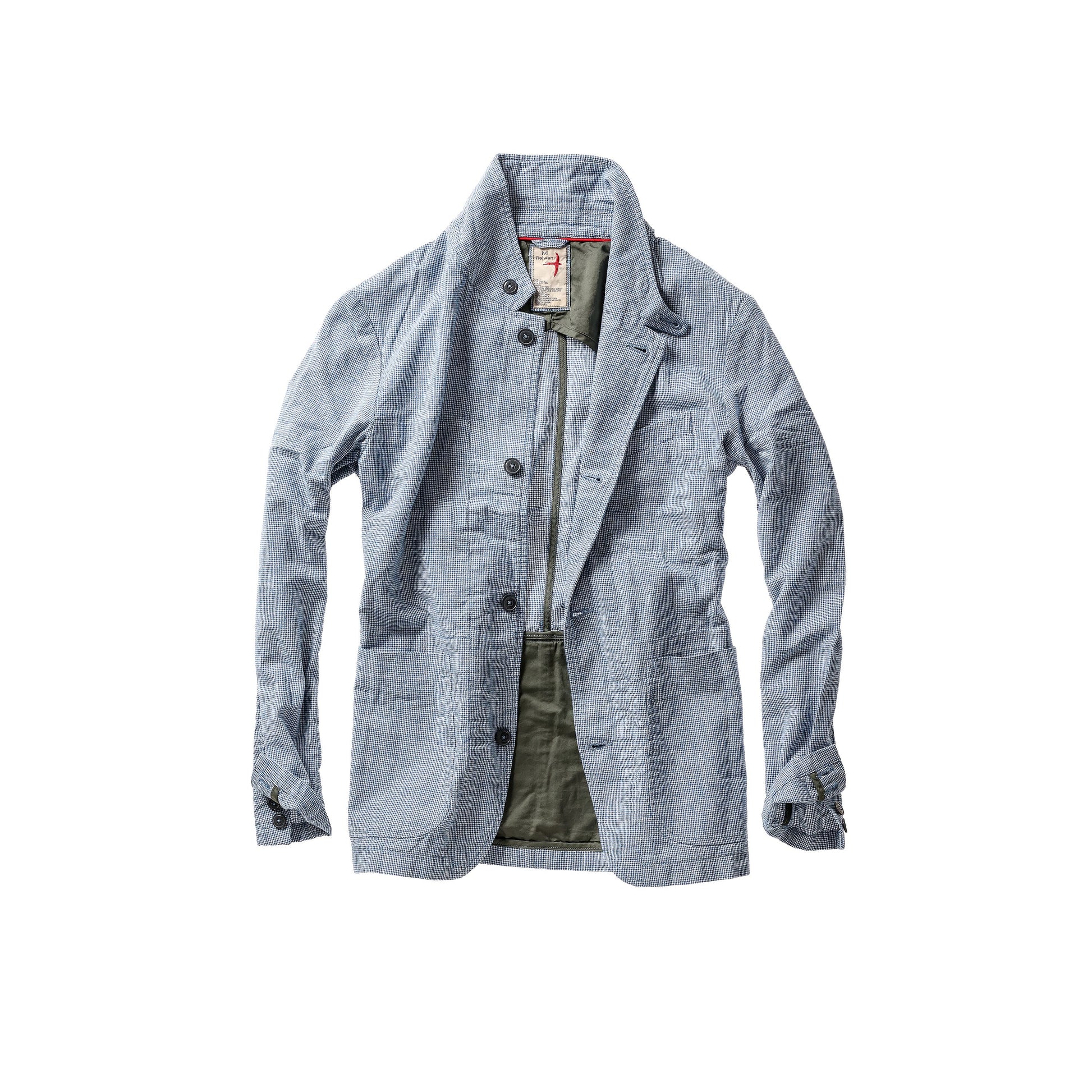 Tropical Trap Blazer - Blue/White Houndstooth - DUNE + SALT