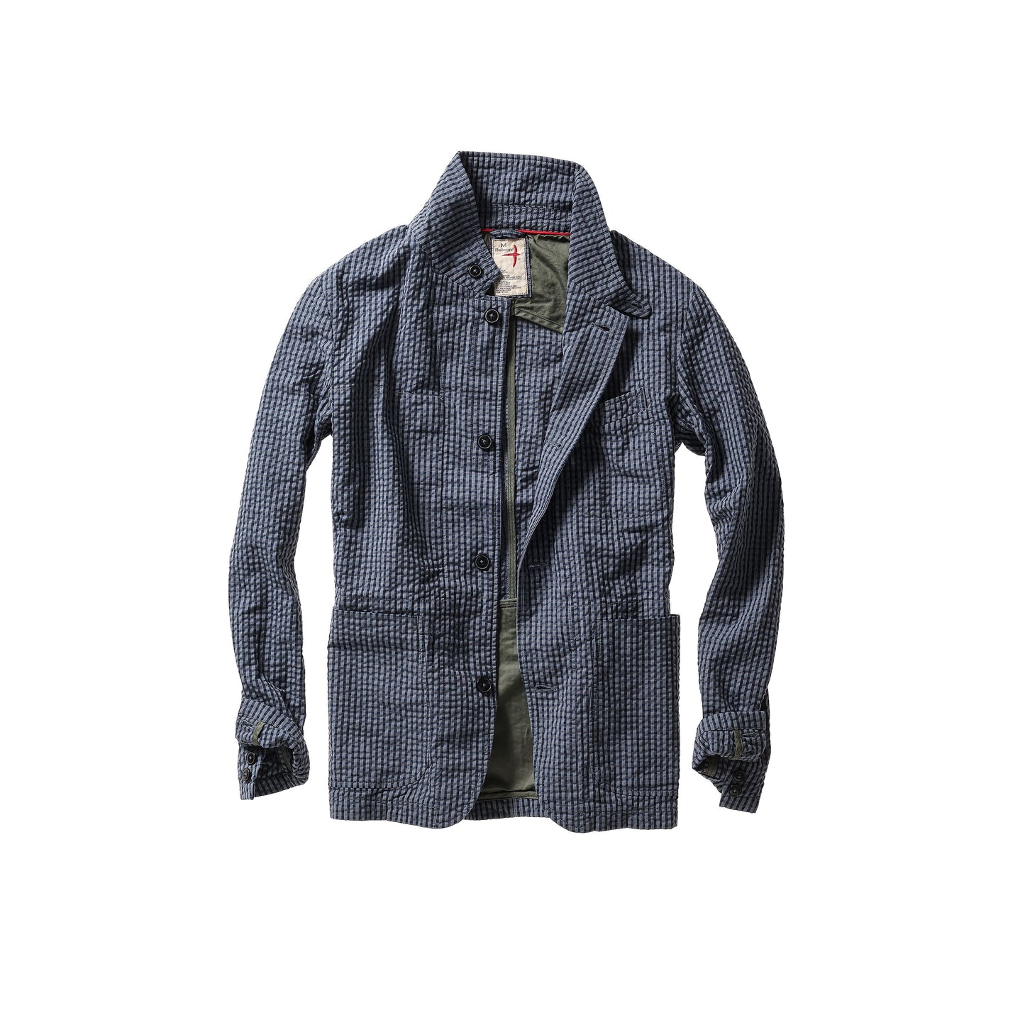 Tropical Trap Blazer - Navy/Blue Seersucker - DUNE + SALT