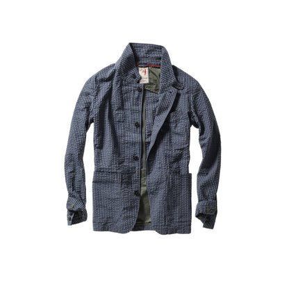 Tropical Trap Blazer - Navy/Blue Seersucker - DUNE + SALT