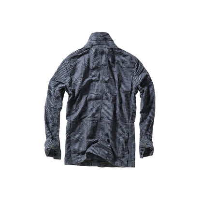 Tropical Trap Blazer - Navy/Blue Seersucker - DUNE + SALT