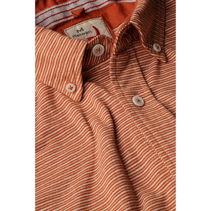 Hemp Stripe Buttondown - Burnt Orange/White - DUNE + SALT