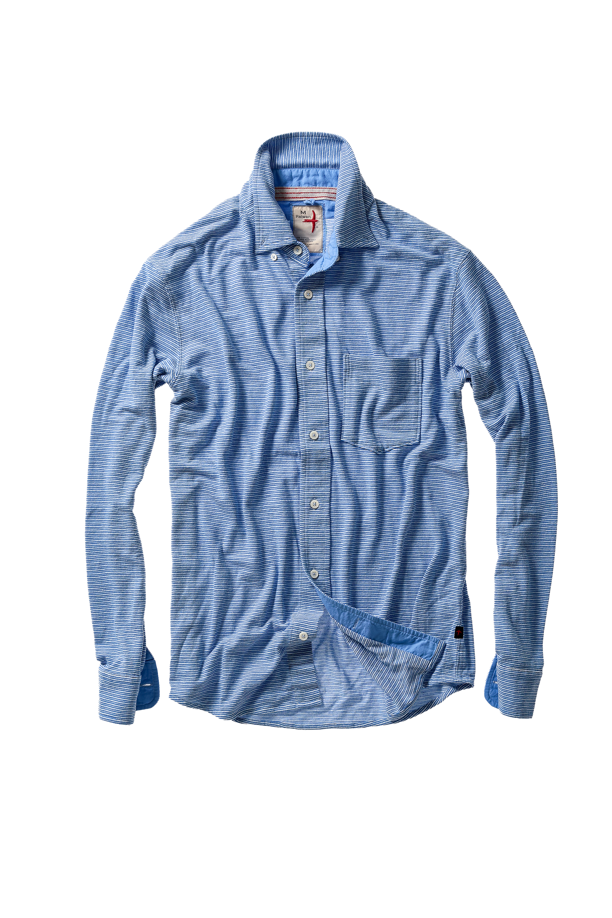 Hemp Stripe Buttondown - Marine/White - DUNE + SALT
