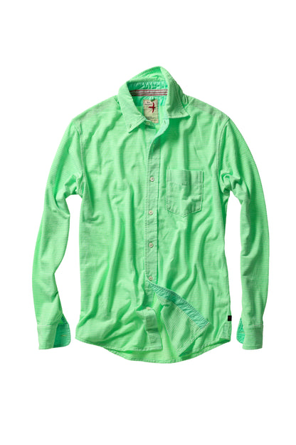 Hemp Stripe Buttondown - Mint/White - DUNE + SALT