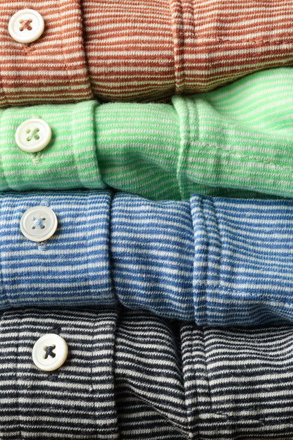 Hemp Stripe Buttondown - Midnight/White - DUNE + SALT