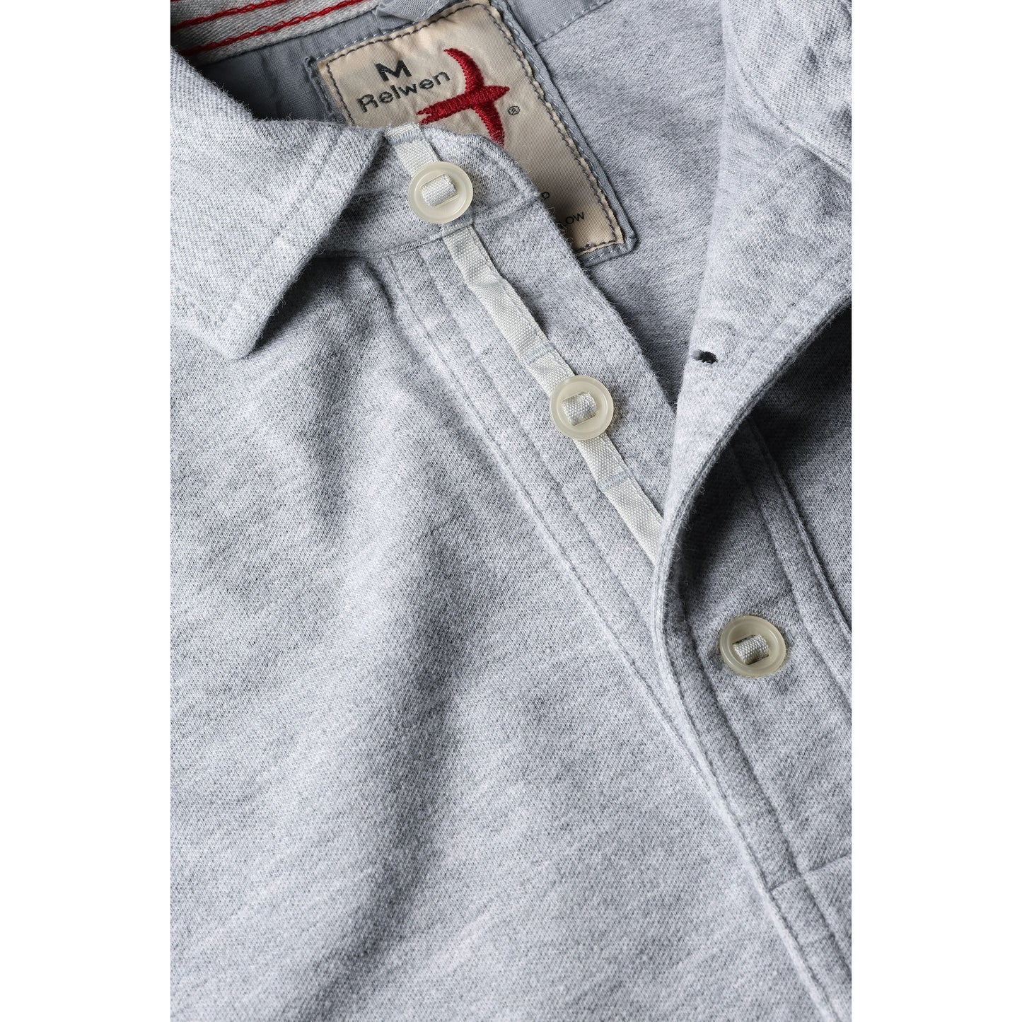 Pique Slot Polo - Grey Heather - DUNE + SALT