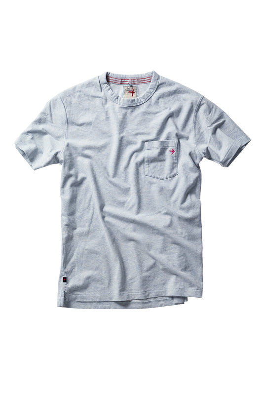 Ringspun Pocket Tee - Ice Blue Heather - DUNE + SALT