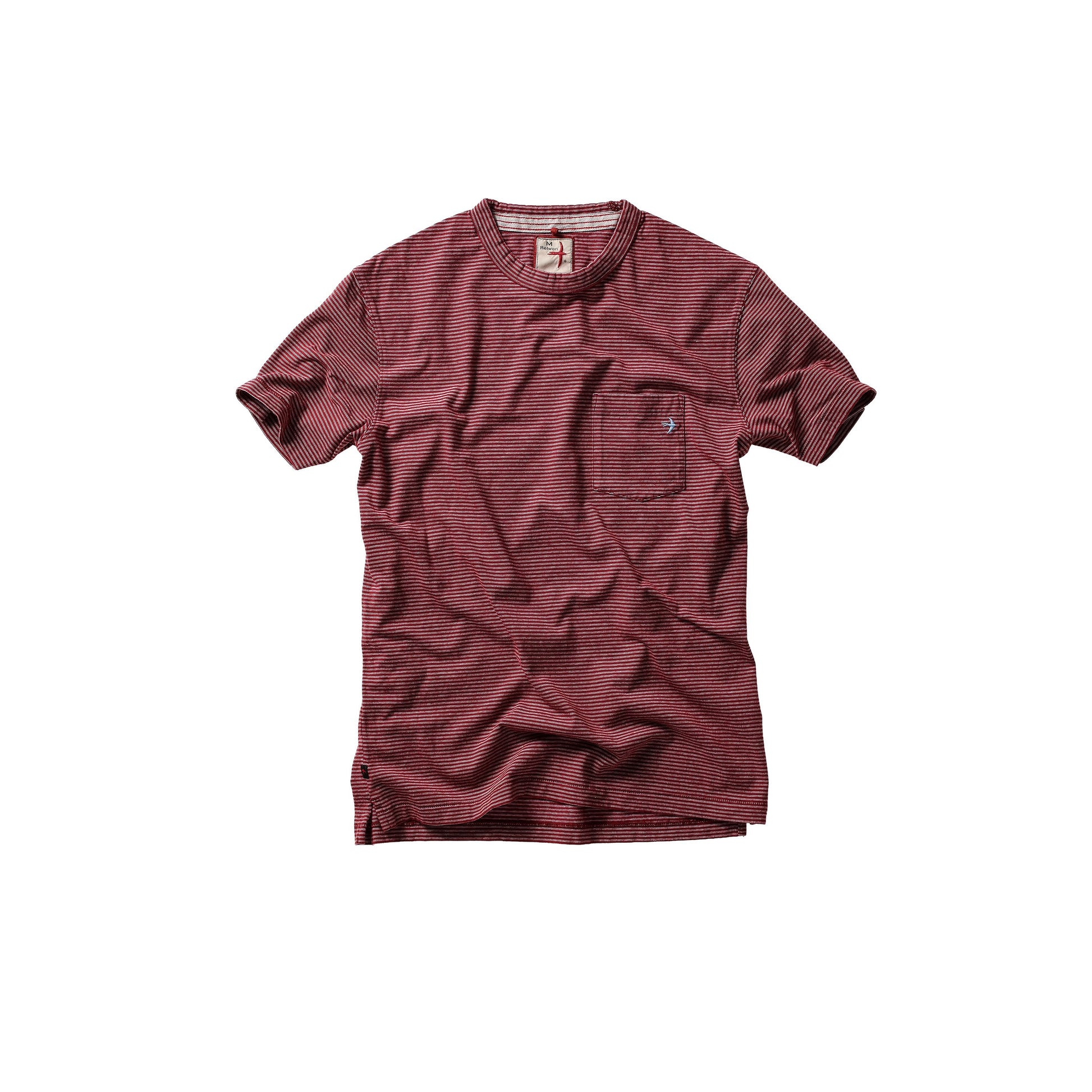 Double Feedstripe Tee - Burgundy/White - DUNE + SALT