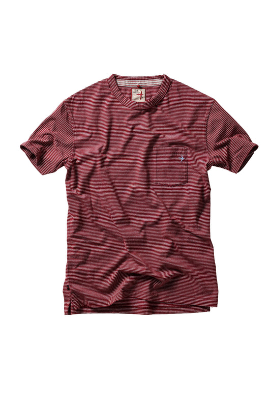 Double Feedstripe Tee - Burgundy/White - DUNE + SALT