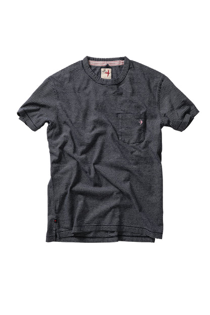 Double Feedstripe Tee - Midnight/White - DUNE + SALT