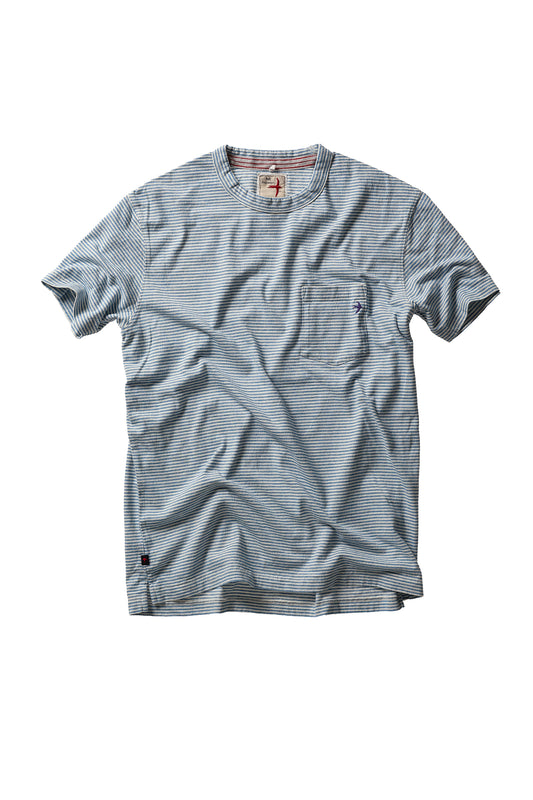 Double Feedstripe Tee - White/Marine - DUNE + SALT