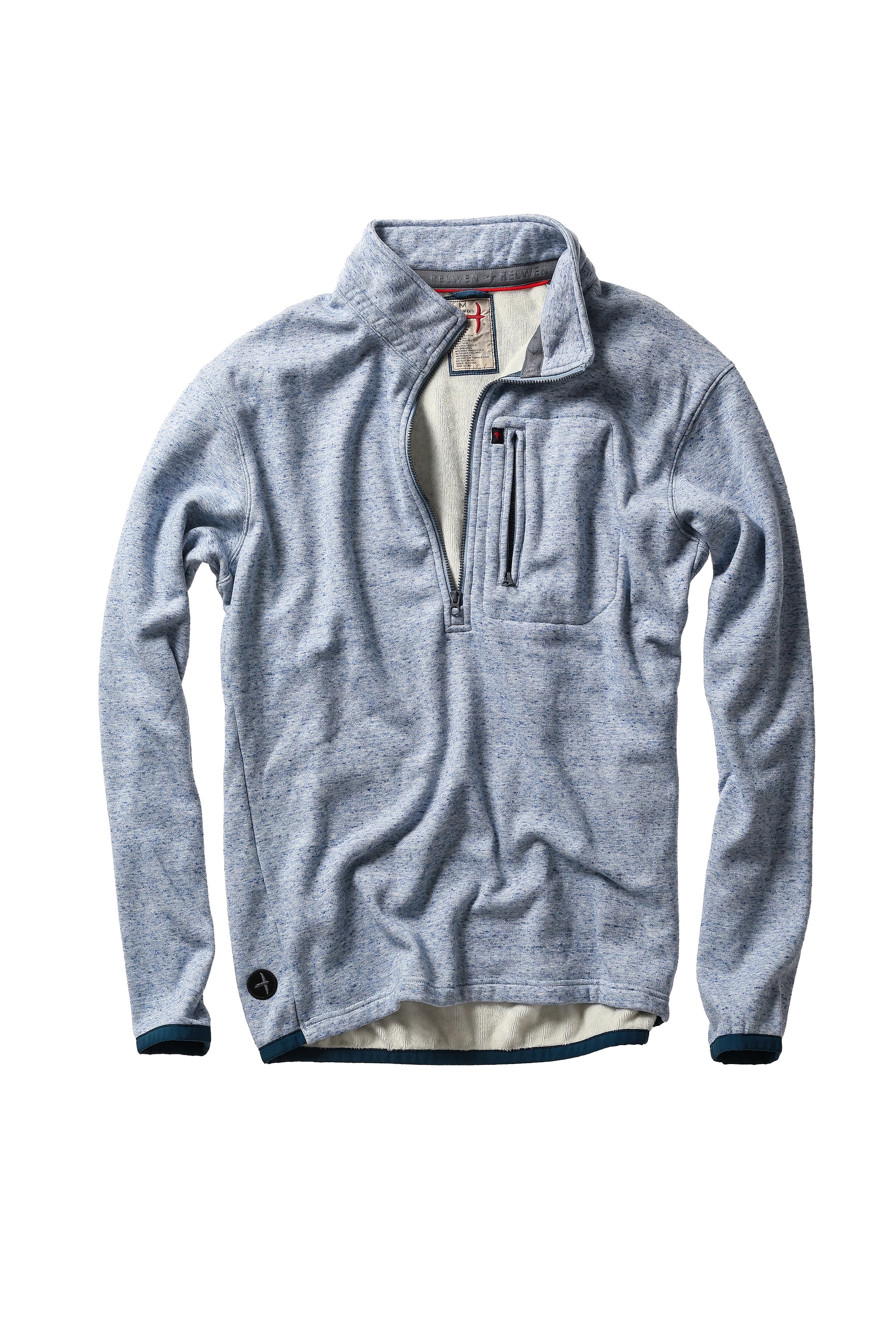Micropile Half-Zip - Light Blue Fleck - DUNE + SALT