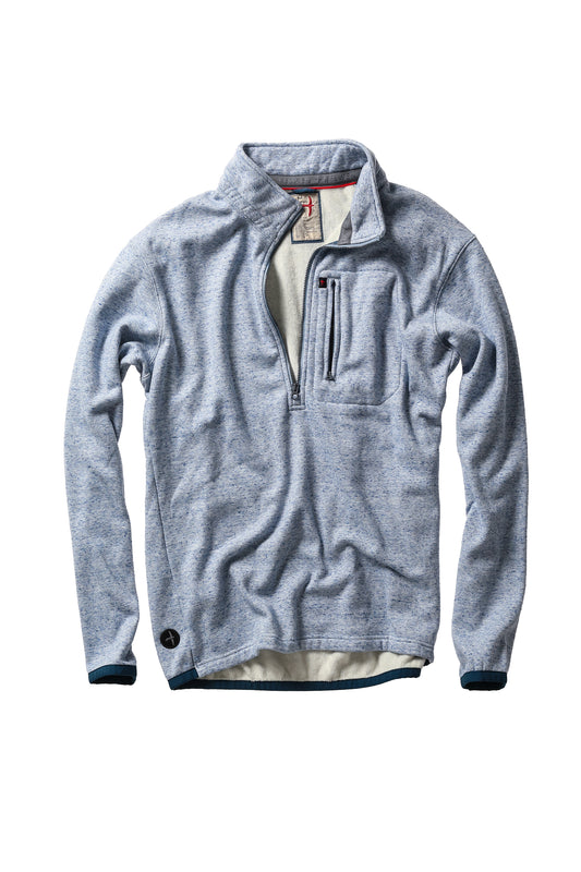 Micropile Half-Zip - Light Blue Fleck - DUNE + SALT