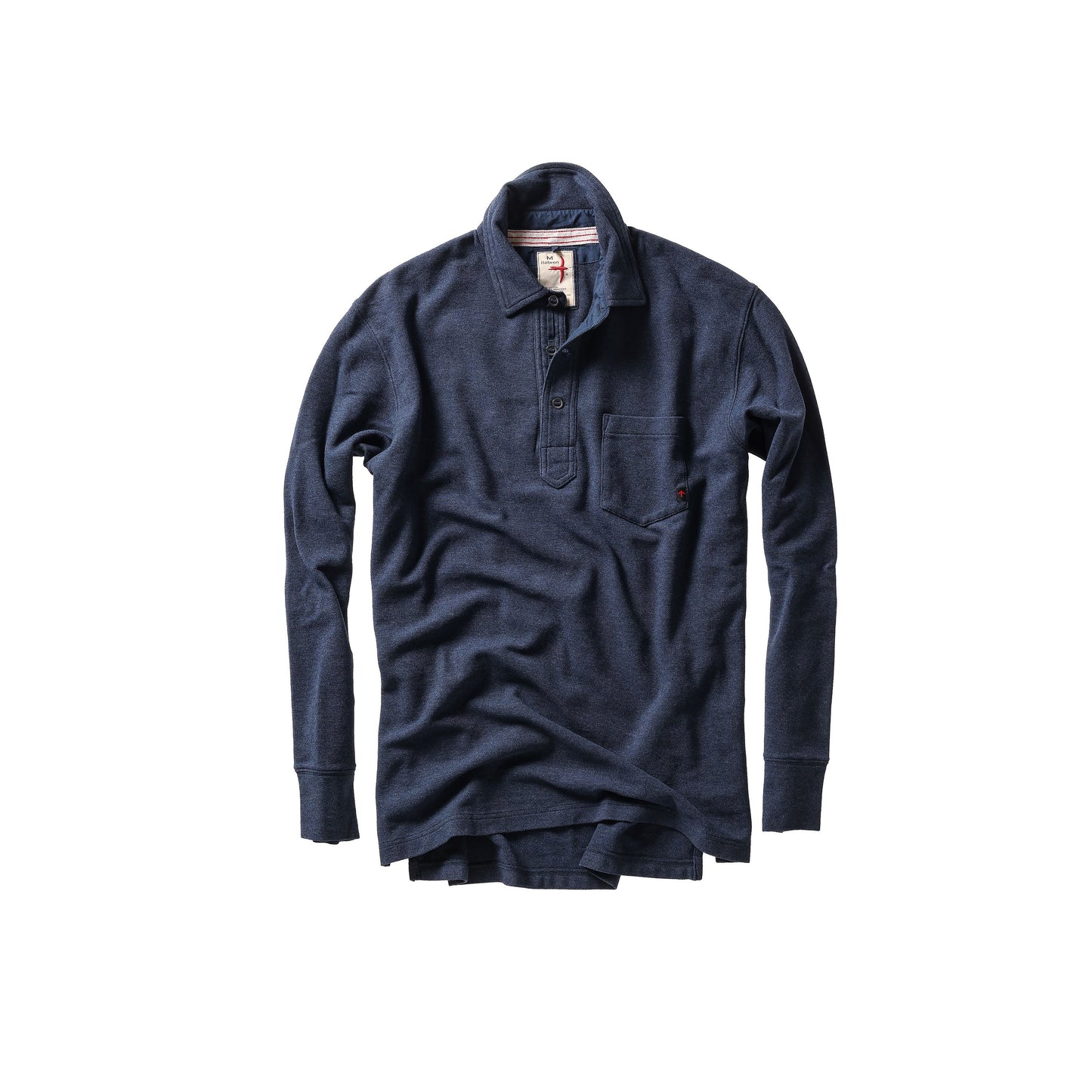 L/S Vintage Pique Polo - Navy Heather - DUNE + SALT