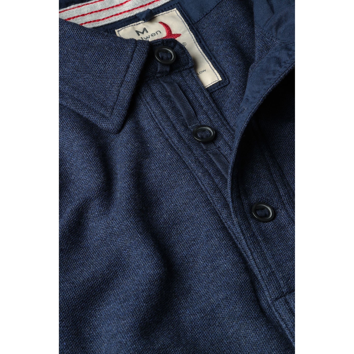 L/S Vintage Pique Polo - Navy Heather - DUNE + SALT