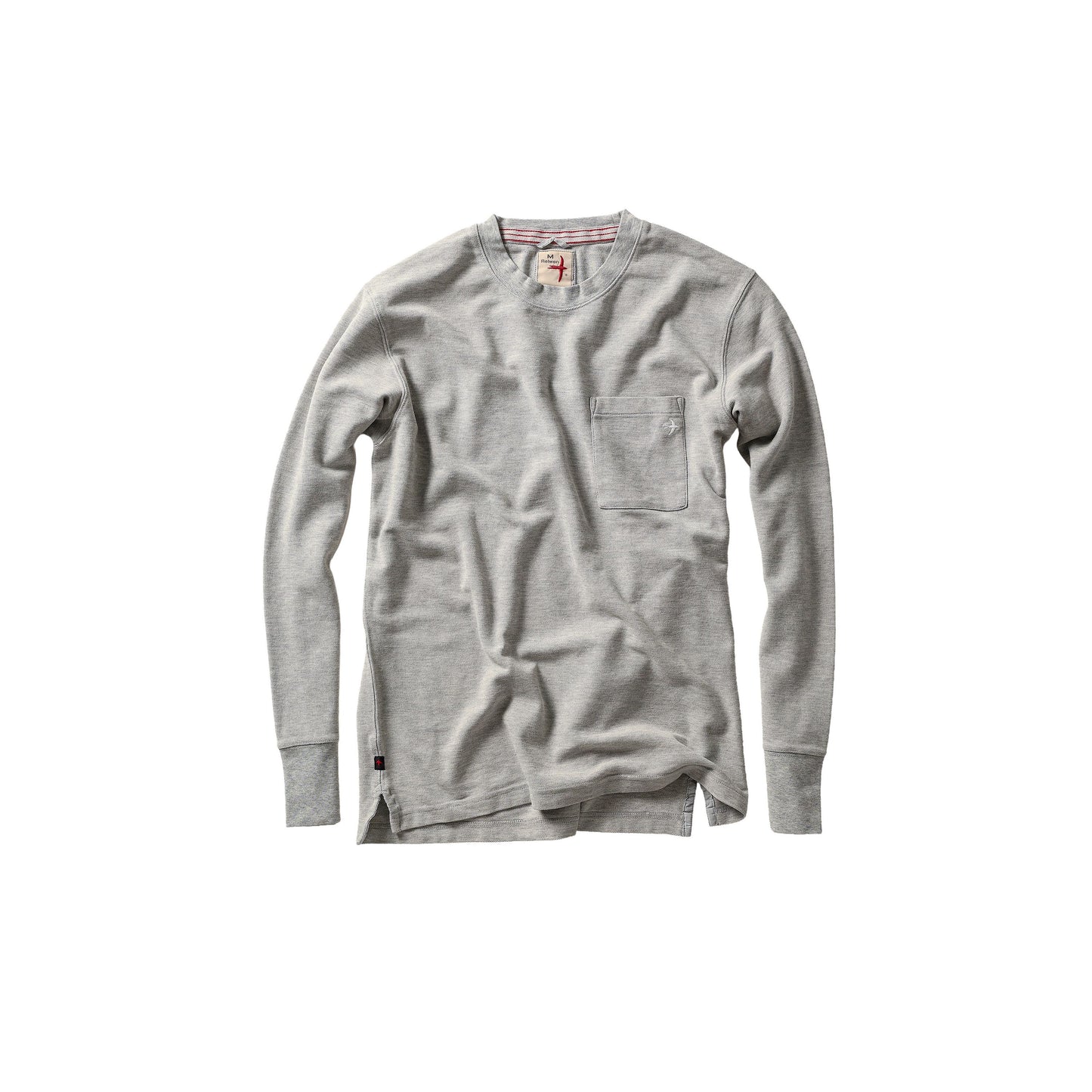 L/S Vintage Pique Crew - Light Grey Heather - DUNE + SALT