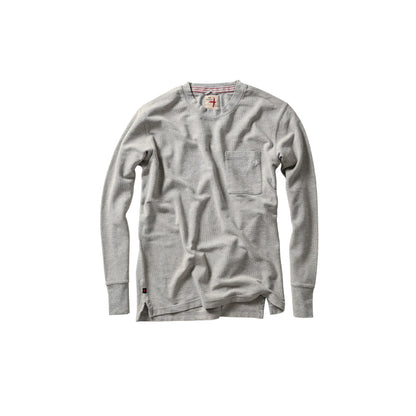 L/S Vintage Pique Crew - Light Grey Heather - DUNE + SALT