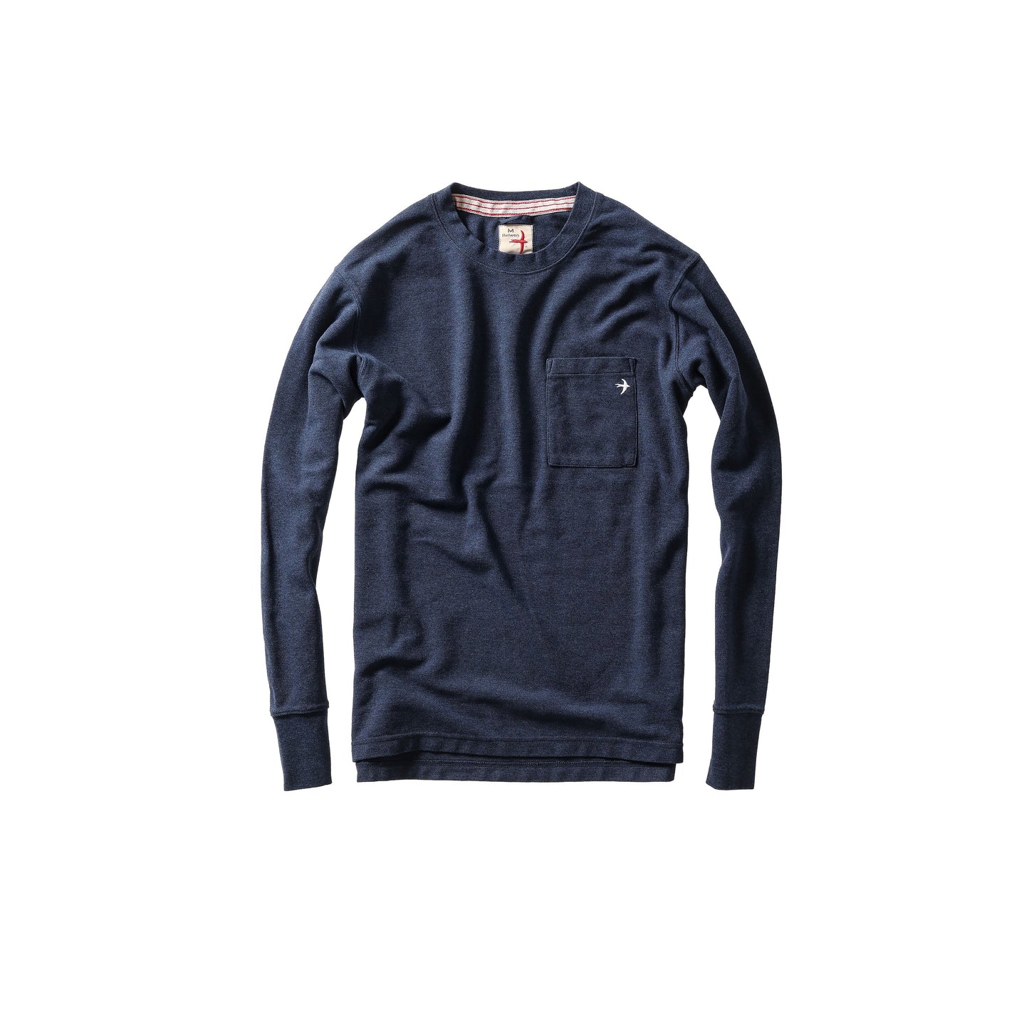 L/S Vintage Pique Crew - Navy Heather - DUNE + SALT