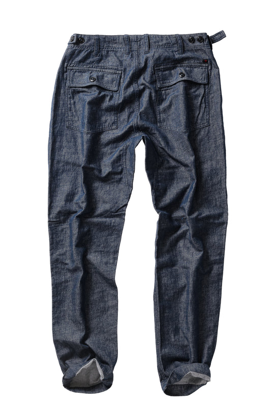 Cotton/Linen Supply Pant - Indigo Yarn-Dye - DUNE + SALT