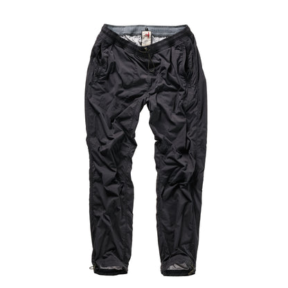 Men's black fade Off-Trail Windpant by Relwen, lightweight outdoor pants with a relaxed fit and wind-resistant fabric.