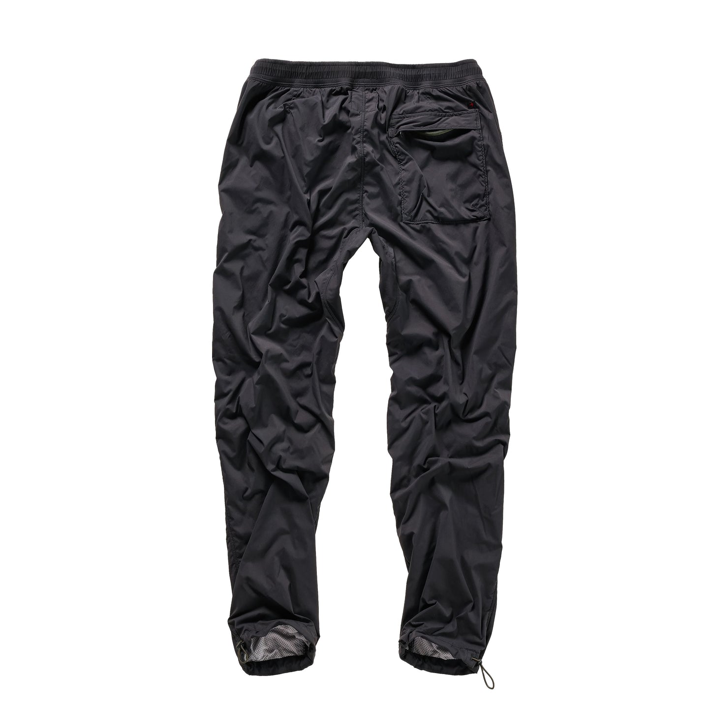 Men's Off-Trail Windpant by Relwen in black fade, showcasing lightweight, wind-resistant fabric with a relaxed fit for outdoor activities.