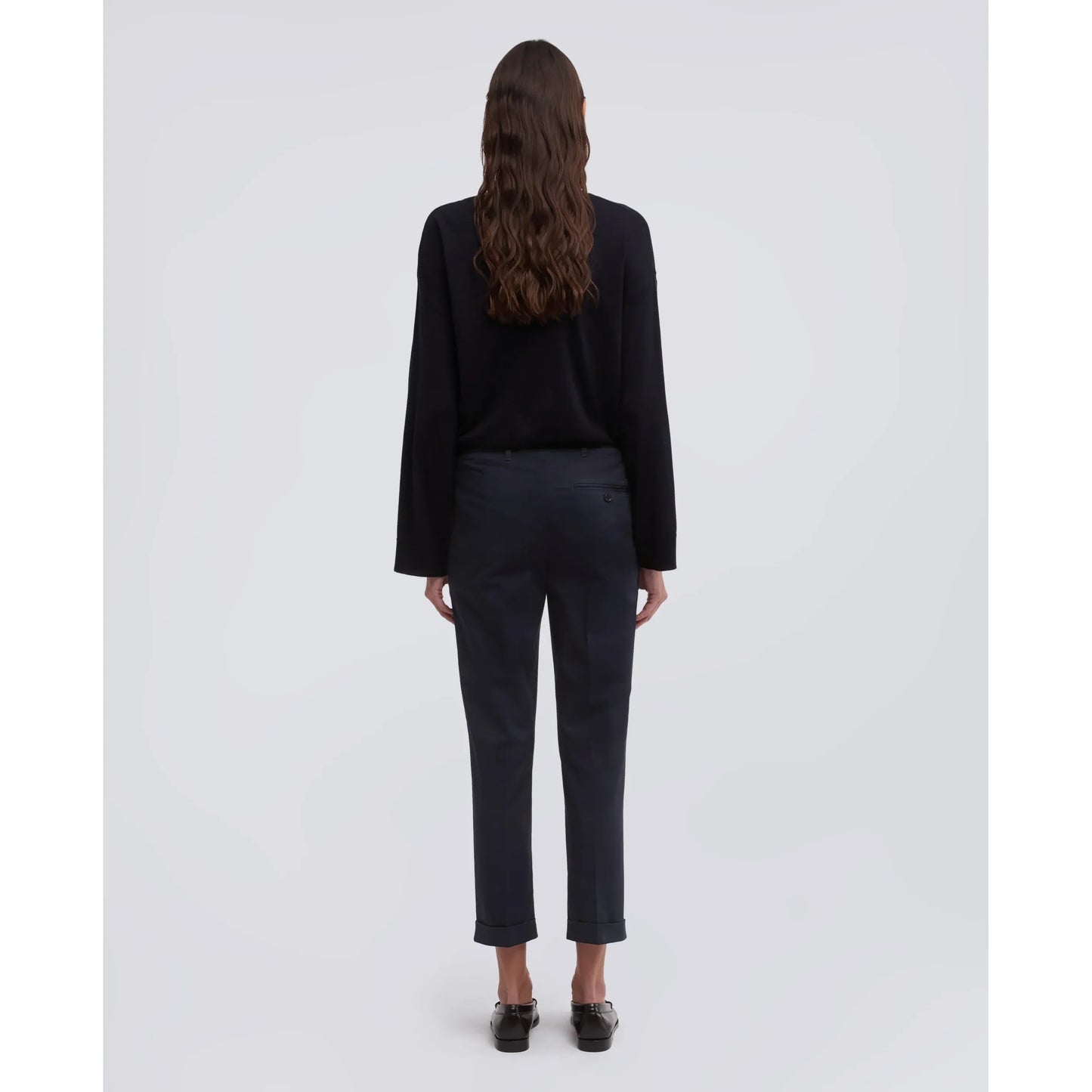 Stretch Cotton Twill Trousers - Navy - DUNE + SALT