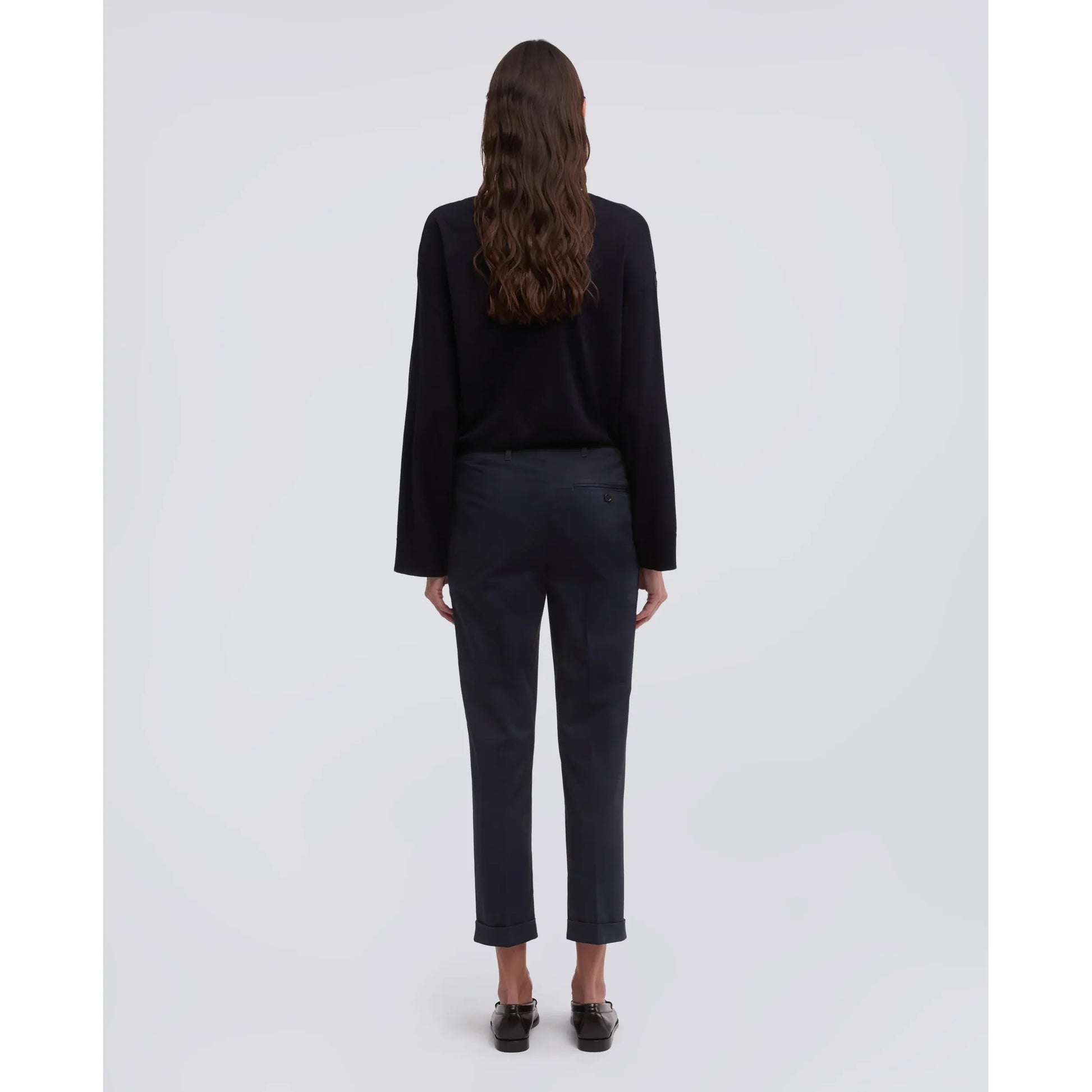 Stretch Cotton Twill Trousers - Navy - DUNE + SALT