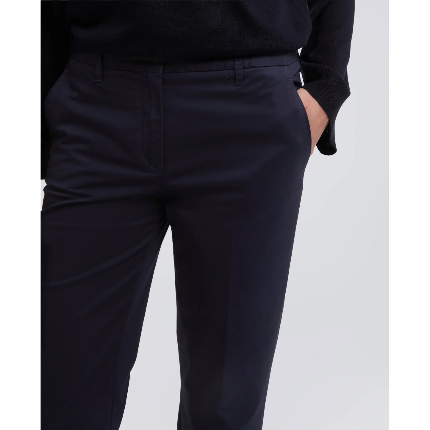 Stretch Cotton Twill Trousers - Navy - DUNE + SALT