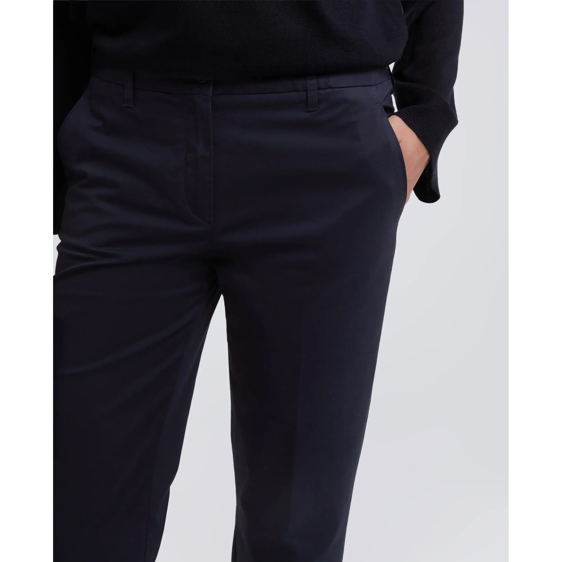 Stretch Cotton Twill Trousers - Navy - DUNE + SALT