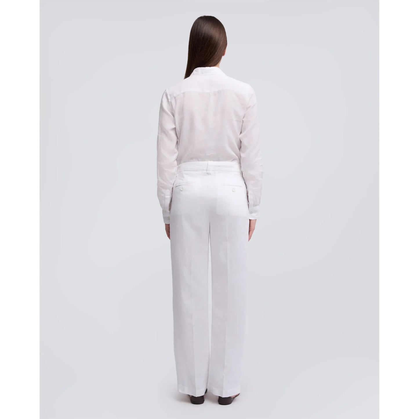 Garment-Dyed Compact Slub Linen Trousers - White - DUNE + SALT