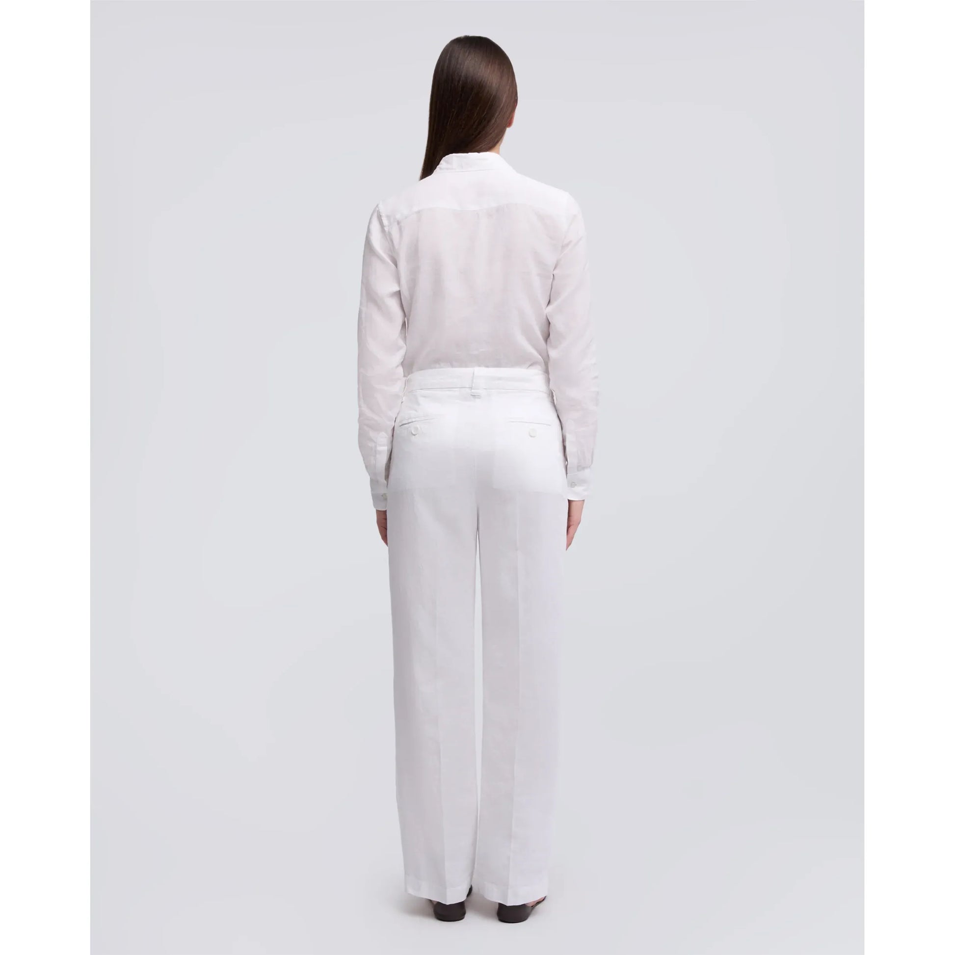 Garment-Dyed Compact Slub Linen Trousers - White - DUNE + SALT