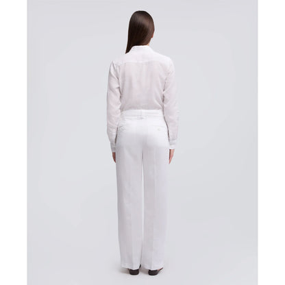 Garment-Dyed Compact Slub Linen Trousers - White - DUNE + SALT