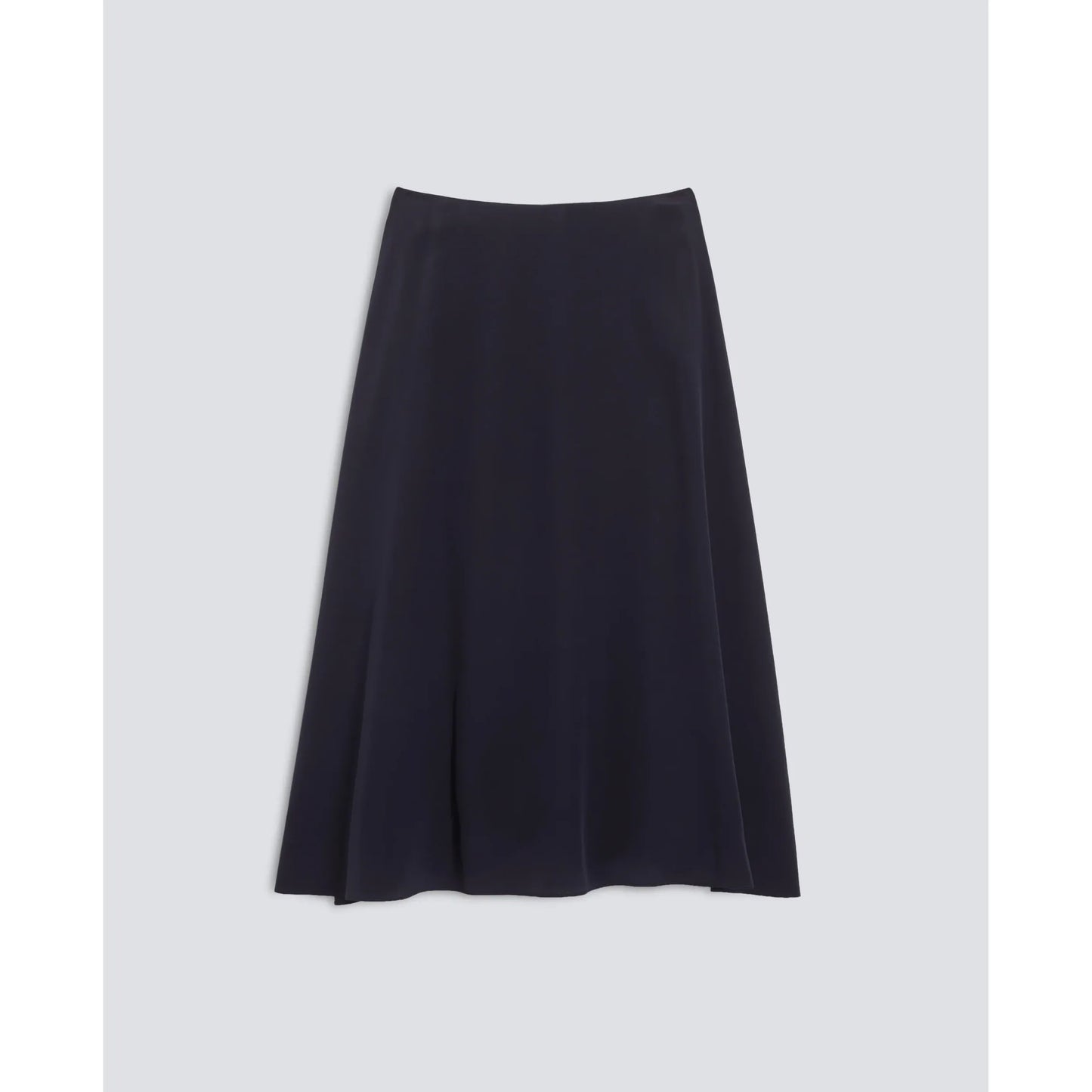 Crepe de Chine Long Silk Skirt - Navy - DUNE + SALT