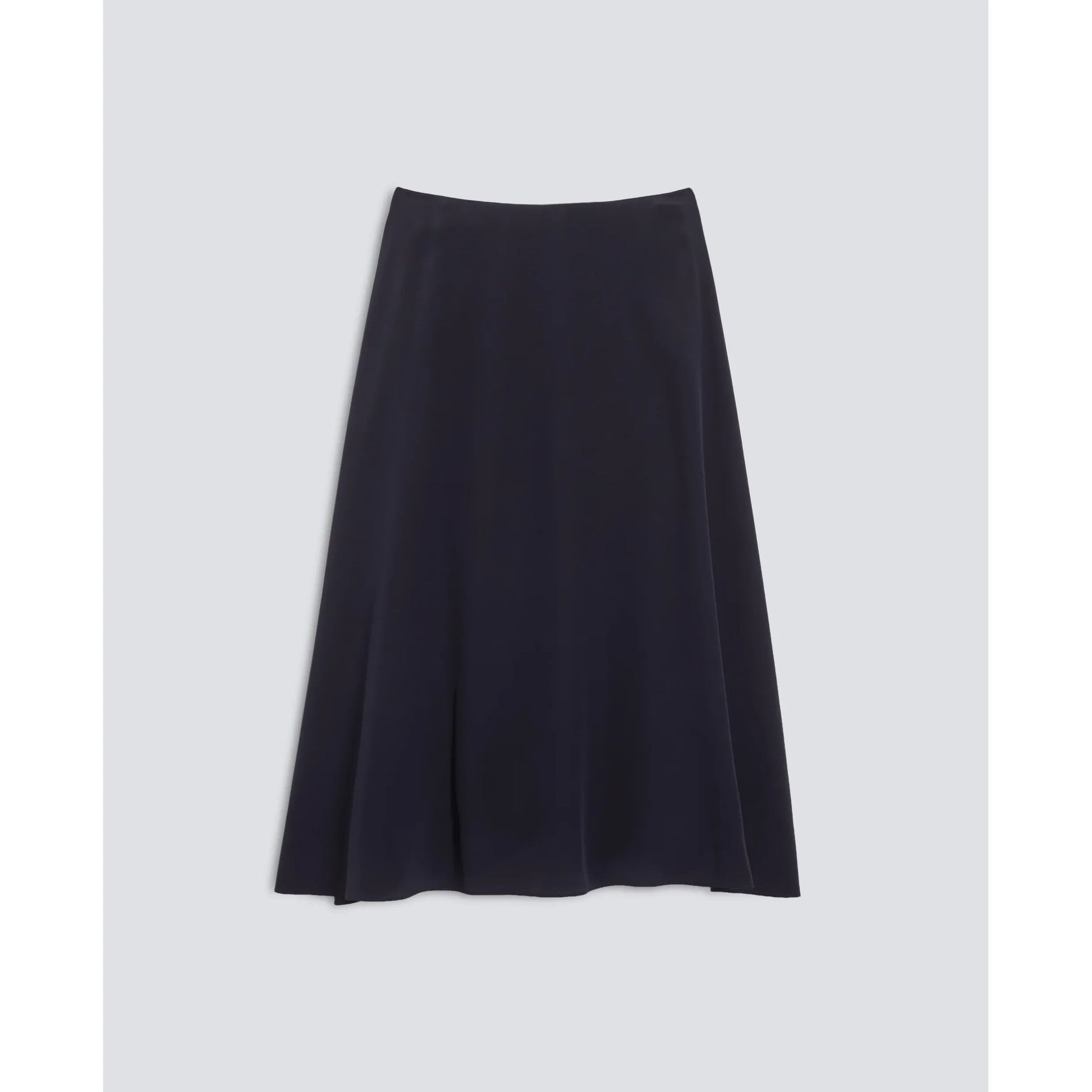 Crepe de Chine Long Silk Skirt - Navy - DUNE + SALT