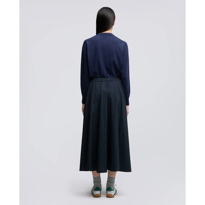 Nylon Poplin Stretch Skirt - Navy - DUNE + SALT