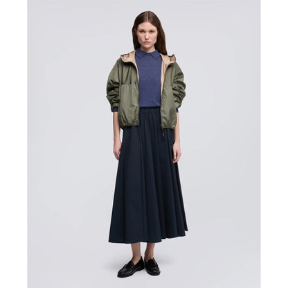 Nylon Poplin Stretch Skirt - Navy - DUNE + SALT