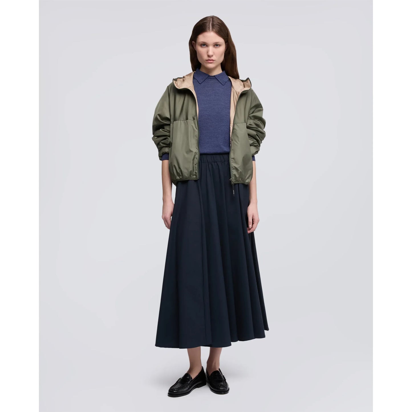 Nylon Poplin Stretch Skirt - White - DUNE + SALT