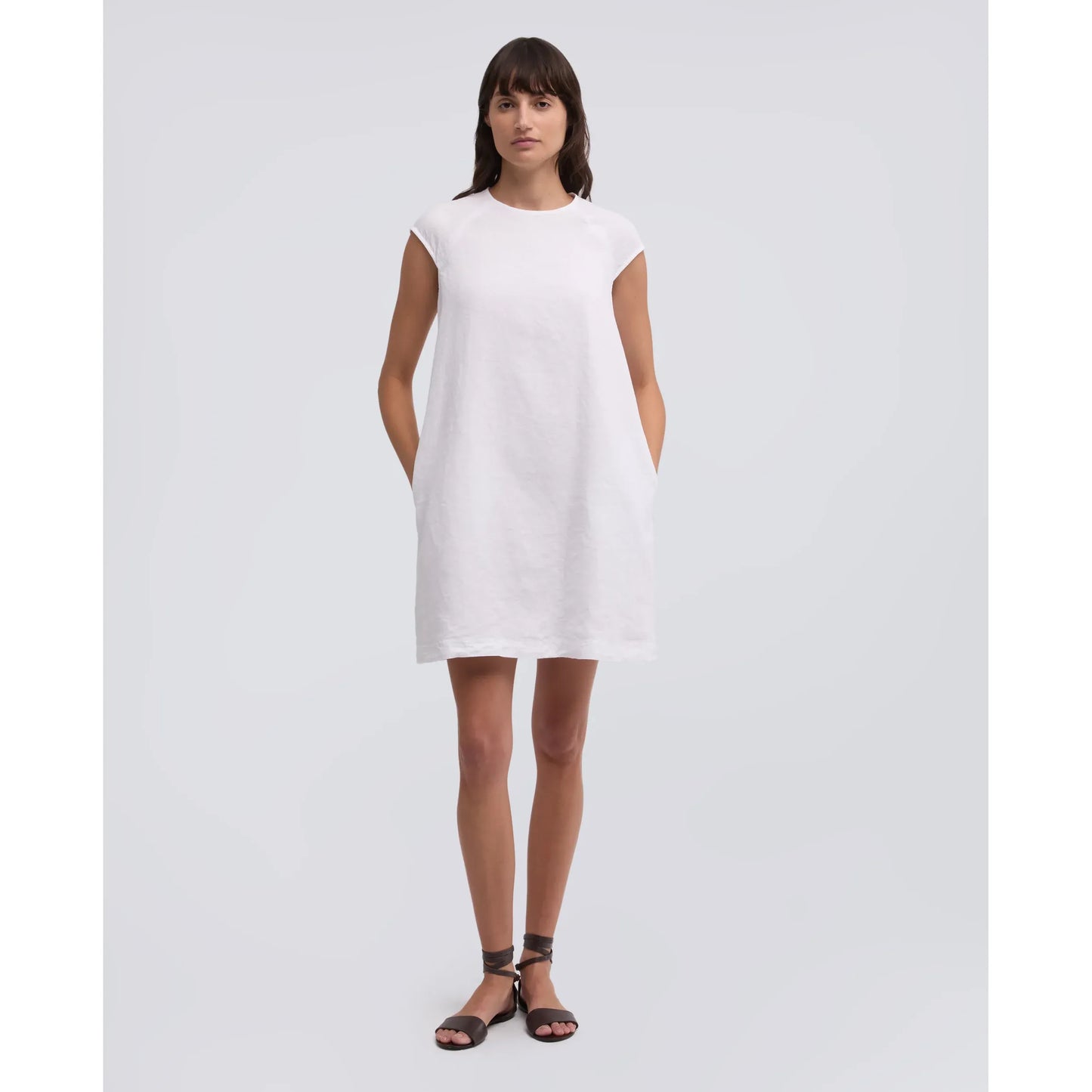 Garment-Dyed Compact Slub Linen Dress - Geranio - DUNE + SALT