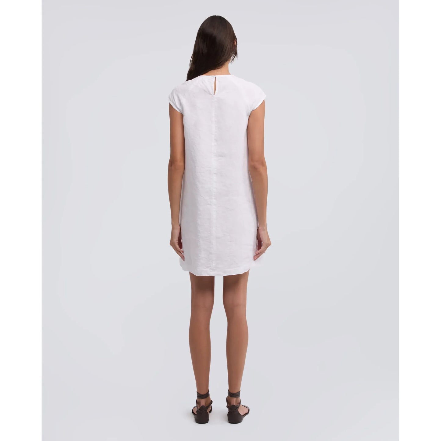 Garment-Dyed Compact Slub Linen Dress - Geranio - DUNE + SALT