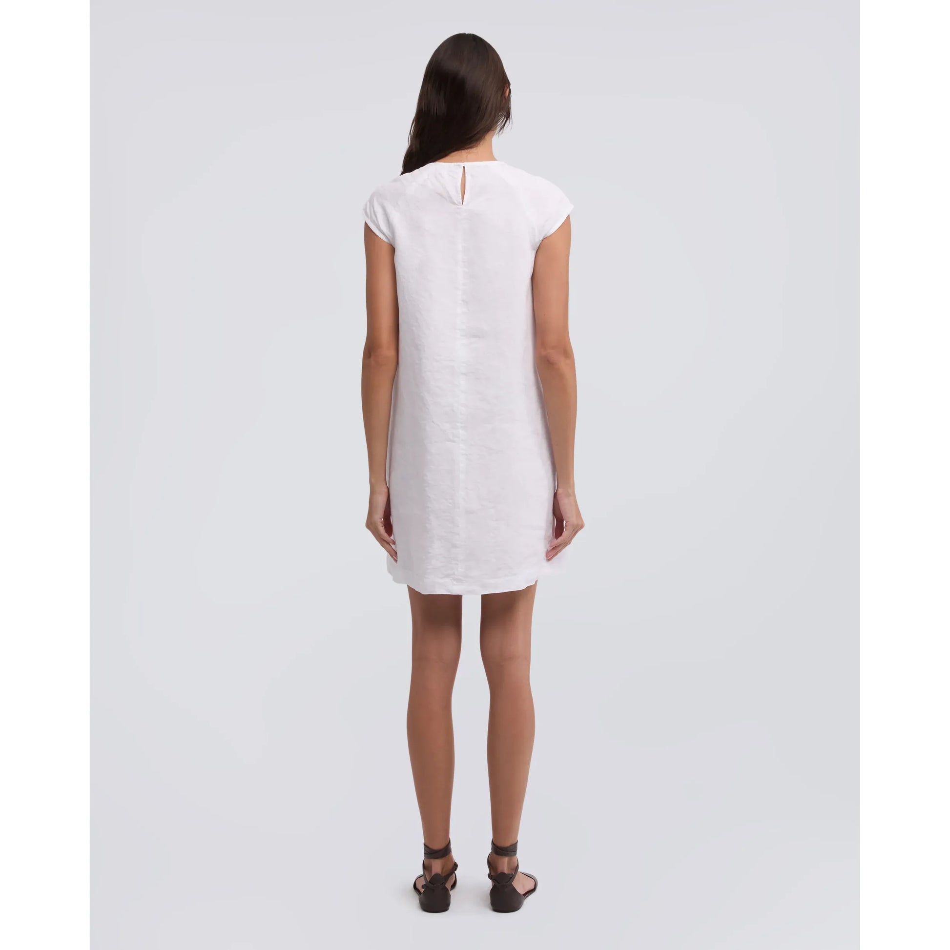 Garment-Dyed Compact Slub Linen Dress - Geranio - DUNE + SALT