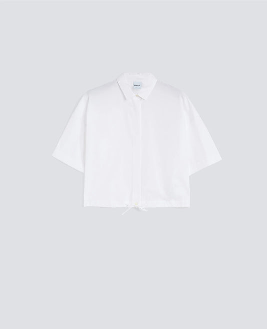 Cropped Cotton Poplin Shirt - White - DUNE + SALT