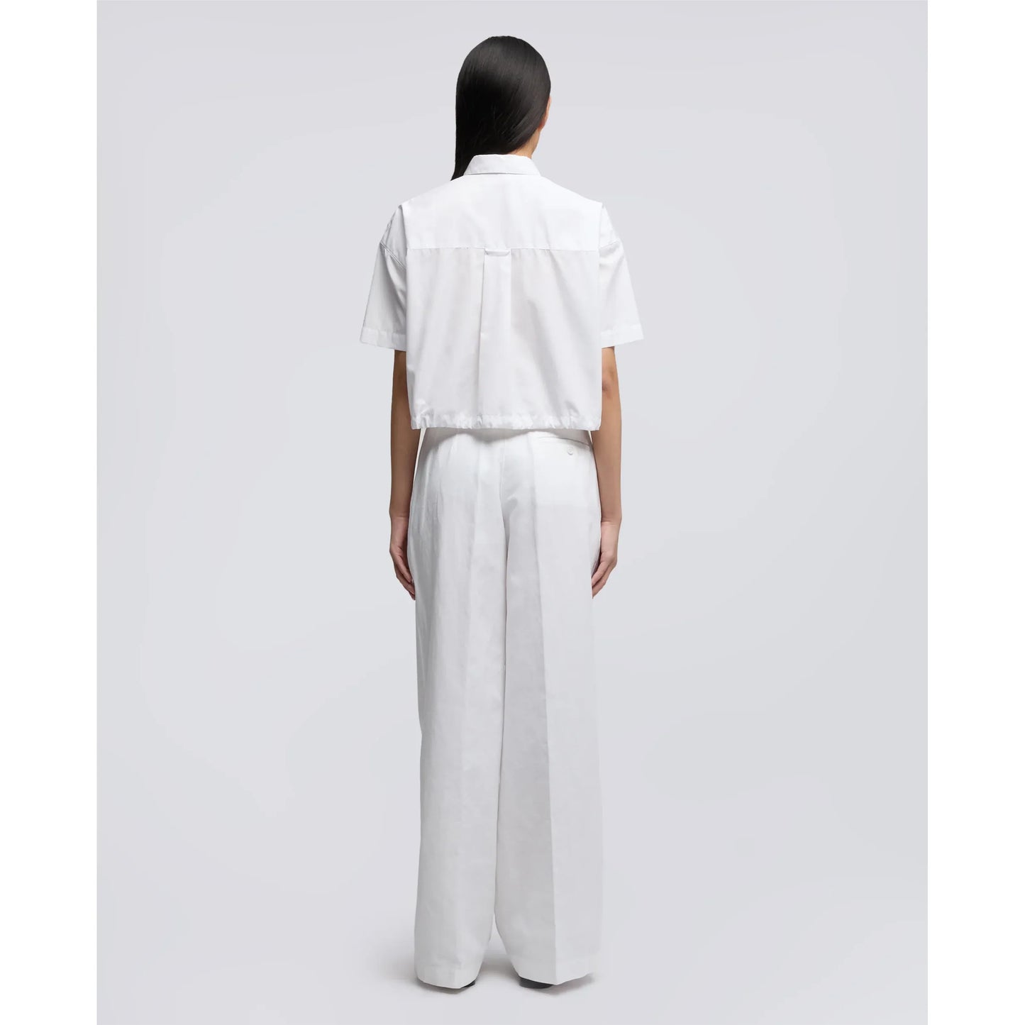 Cropped Cotton Poplin Shirt - White - DUNE + SALT