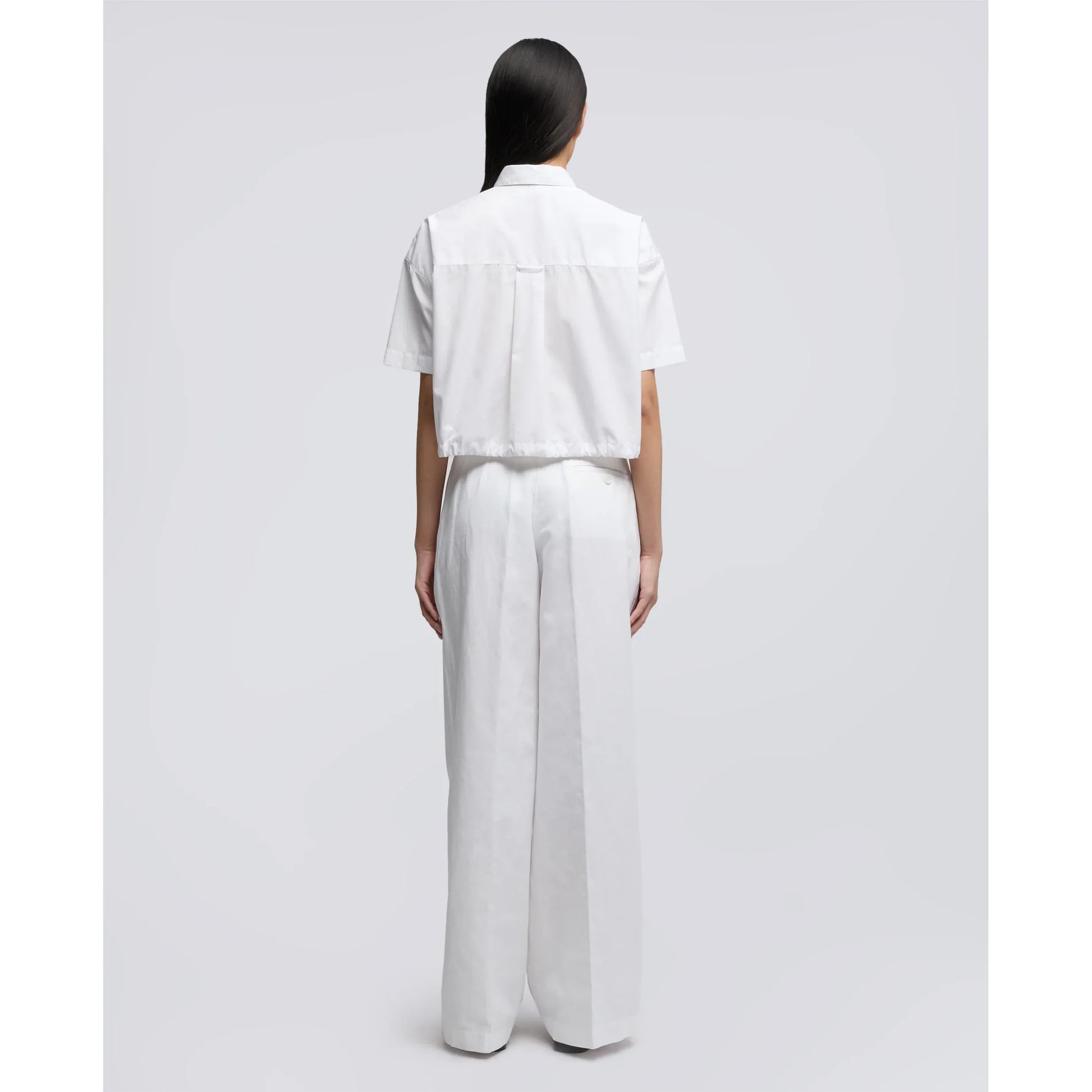Cropped Cotton Poplin Shirt - White - DUNE + SALT