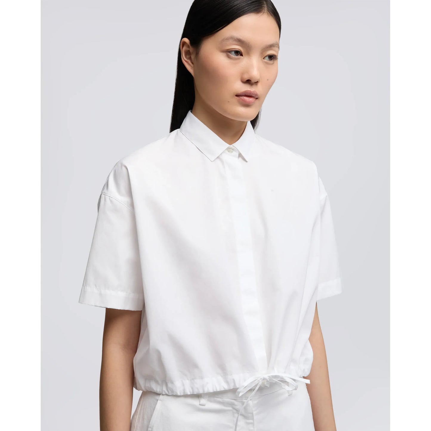 Cropped Cotton Poplin Shirt - White - DUNE + SALT