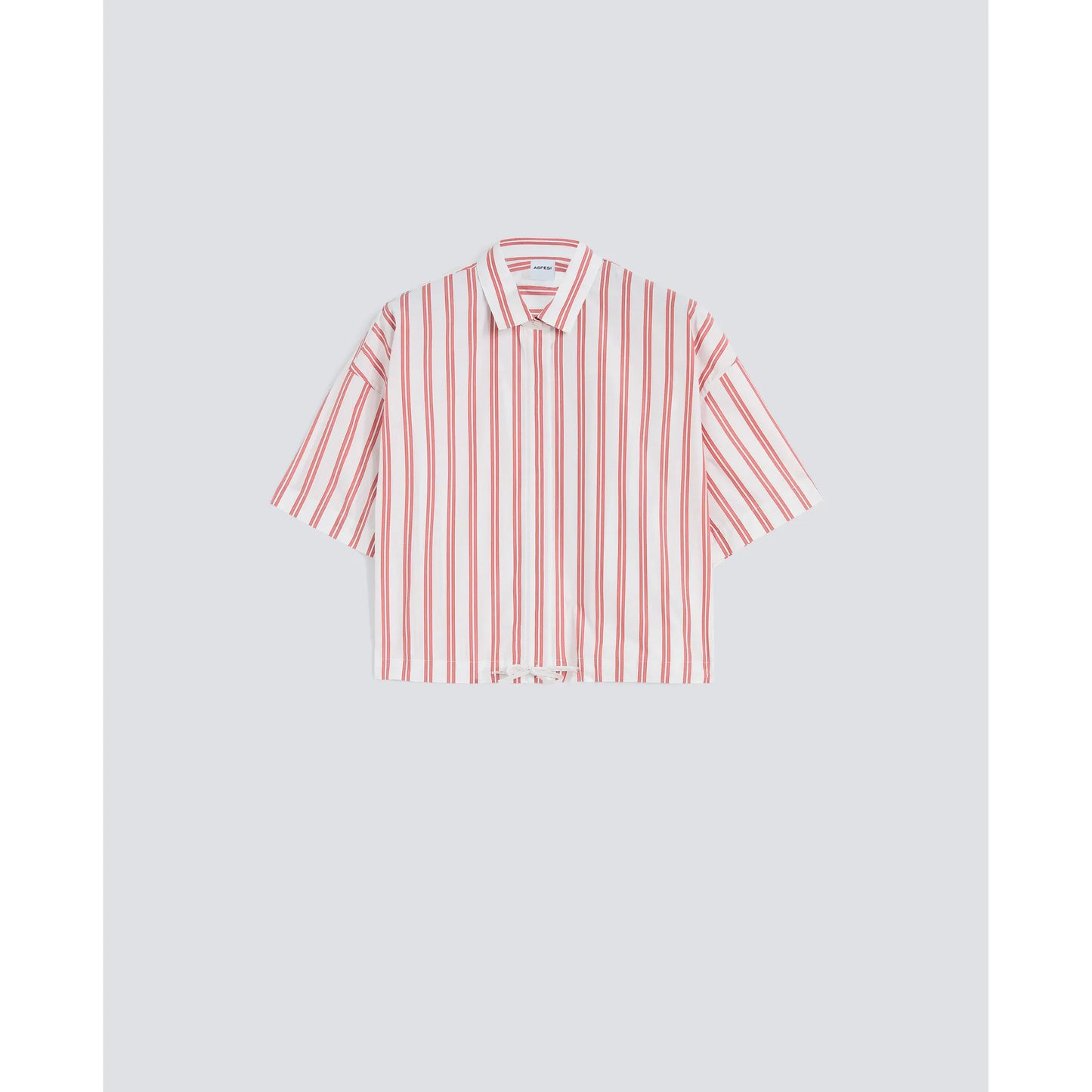 Cropped Cotton Poplin Shirt - Red Stripe - DUNE + SALT