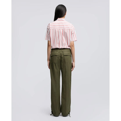 Cropped Cotton Poplin Shirt - Red Stripe - DUNE + SALT