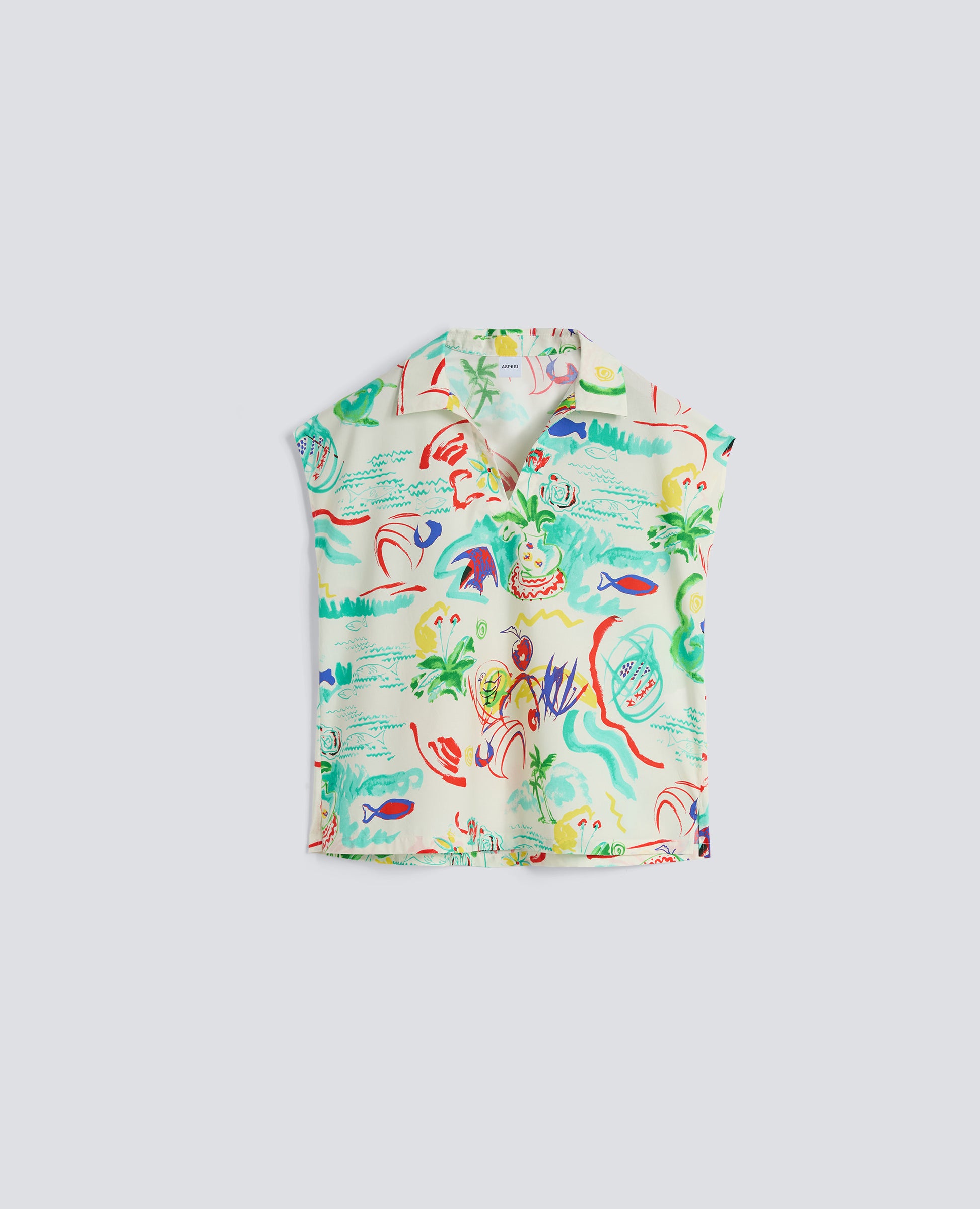 Sleeveless Viscose Top - Stamp Multi - DUNE + SALT